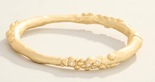 Oh Barnacles! Hinged Bangle White Opal