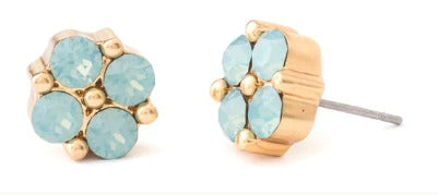 Clover Gem Stud Earrings