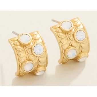 Karissa Hoop Earrings White Opal