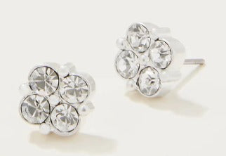 Clover Gem Stud Earrings Crystal SIL