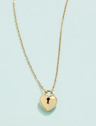 Locked in Love Necklace Heart Padlock 16"