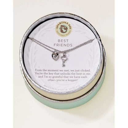 Best Friends/Heart Key (2 piece set) Silver