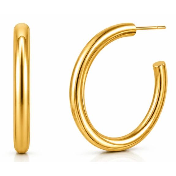 Gold Flora Large Hoop Earring