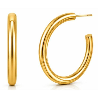 Gold Flora Large Hoop Earring