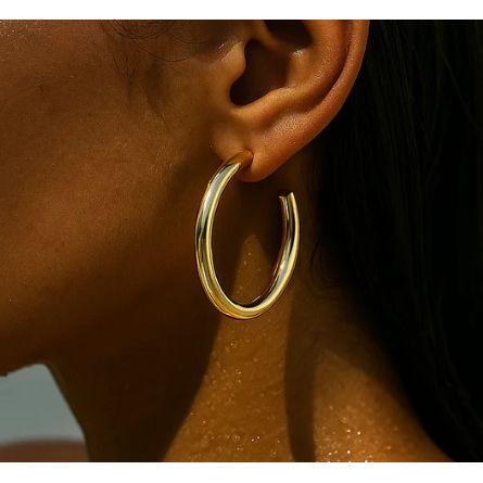 Gold Flora Large Hoop Earring