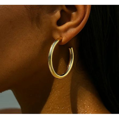 Gold Flora Large Hoop Earring