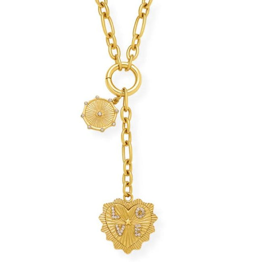 Nikita Toggle Chain Medallion Lariat Necklace