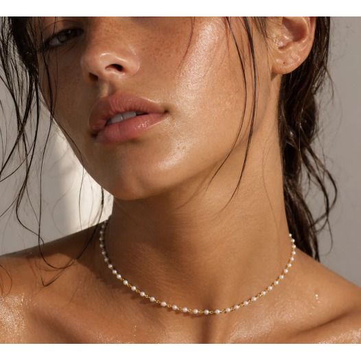 Sheena Dainty Pearl Choker Necklace