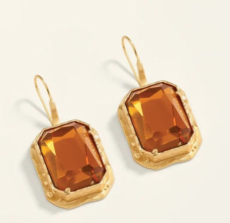 Marion Rectangle Earrings Topaz