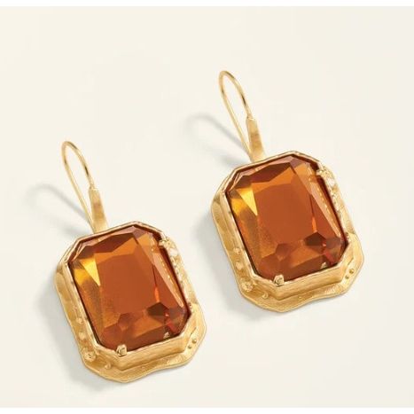 Marion Rectangle Earrings Topaz