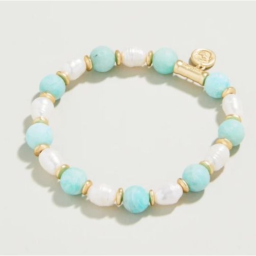 Stretch Bracelet 8mm Amazonite/Pearl