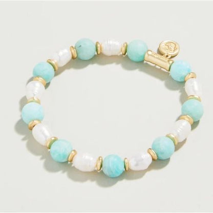 Stretch Bracelet 8mm Amazonite/Pearl