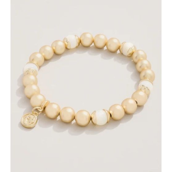 Golden Stretch Bracelet 8mm Mother-of-Pearl