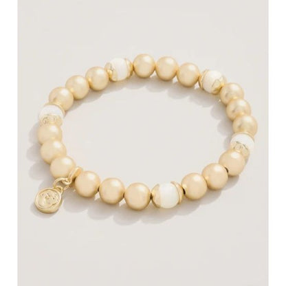 Golden Stretch Bracelet 8mm Mother-of-Pearl