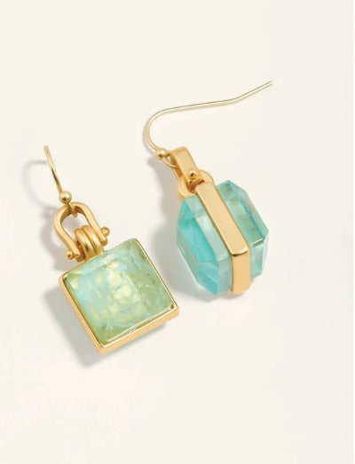 Marion Square Earrings Sea Foam