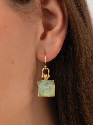 Marion Square Earrings Sea Foam