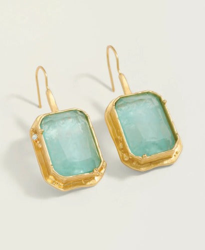 Marion Rectangle Earrings Sea Foam