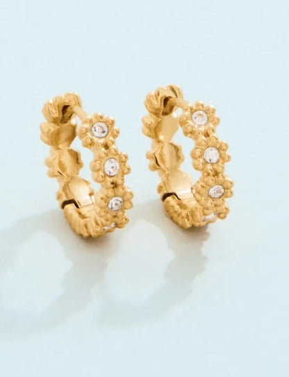 Floret Hoop Earrings 15mm