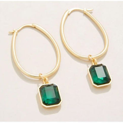 Chateau Hoop Earrings Dark Green