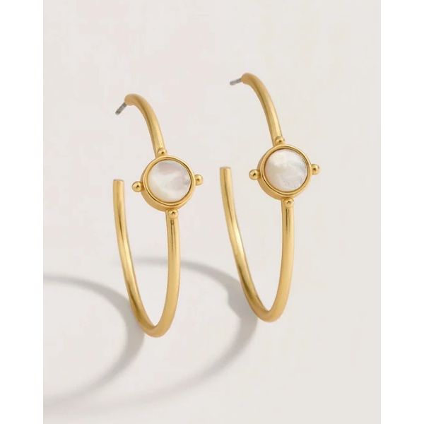 Barony Hoop Earrings 40mm Mother-of-Pearl