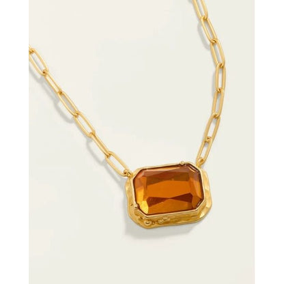 Marion Rectangle Necklace 20" Topaz