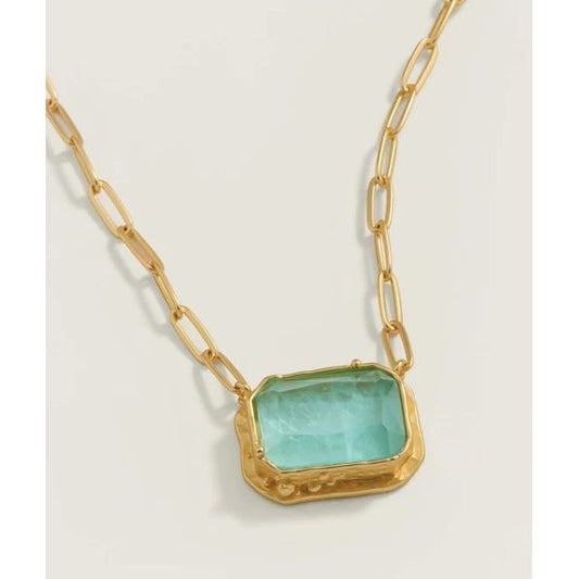 Marion Rectangle Necklace 20" Sea Foam