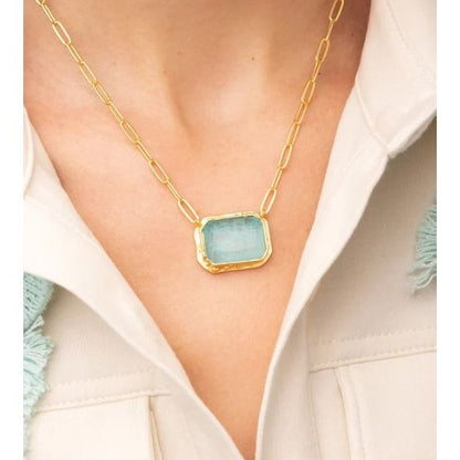 Marion Rectangle Necklace 20" Sea Foam