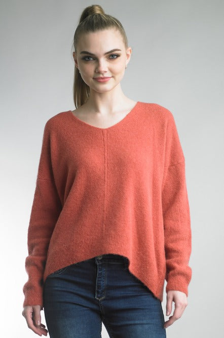 Coral V Neck Sweater