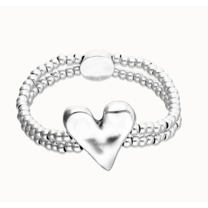 Double elastic bracelet with heart detail