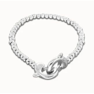 Small beads bracelet with interlocking carabiner