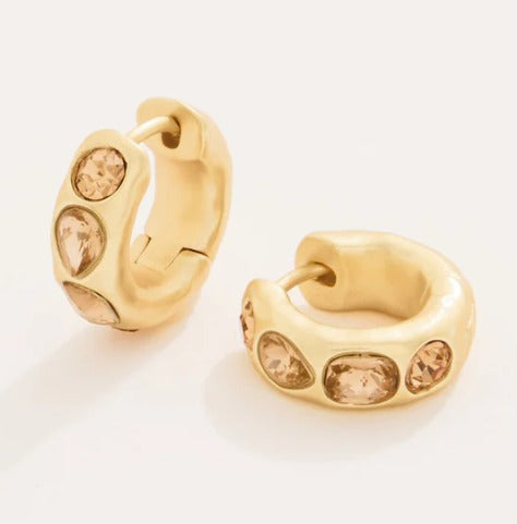 Manor Gem Hoop Earrings Bronze
