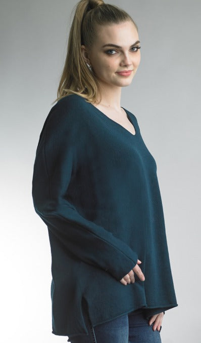 Teal V Neck Sweater