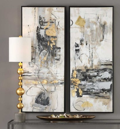 Life Scenes Hand Painted Canvases, S/2