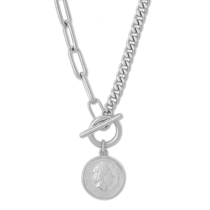 Stacie Toggle Chain Coin Necklace
