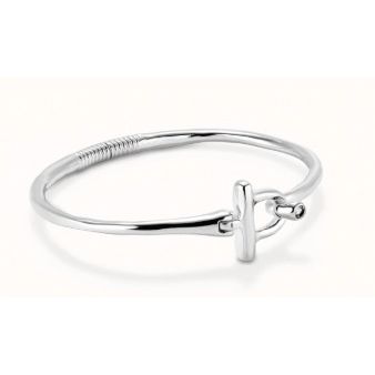 Bangle bracelet with white topaz