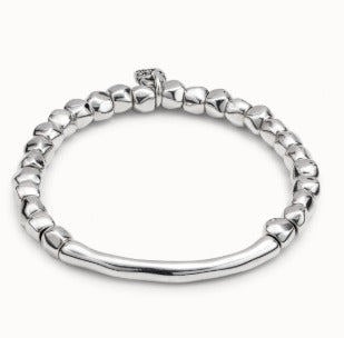 Beaded stretch bracelet with tubular piece