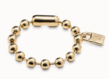 Beaded bracelet with a padlock charm