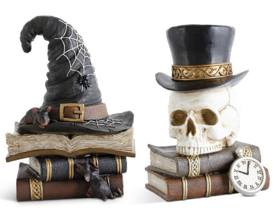 RESIN HALLOWEEN STACKED BOOKS