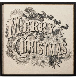 VINTAGE MERRY CHRISTMAS WALL ART