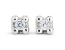 Stud earrings with white cubic zirconia