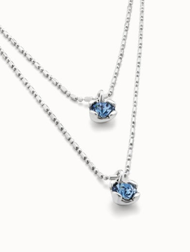 Long pendant chain necklace with crystals