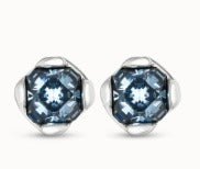 Stud earrings with blue crystal