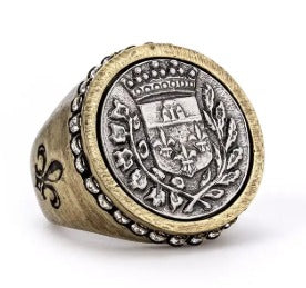 Austrian Crystal Signet Ring – Brass Size 7