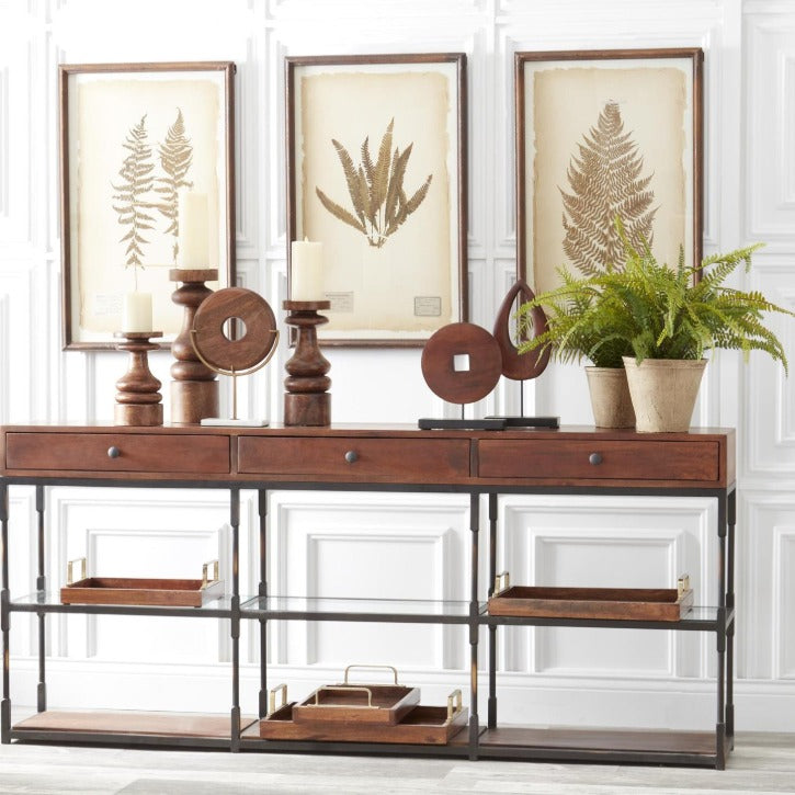 Rusty Metal Framed Dried Fern Botanical Prints