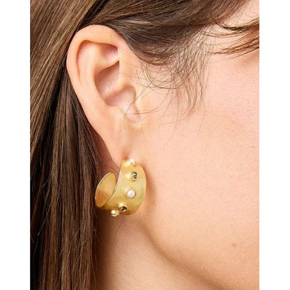 Estate Hoop Earrings Black