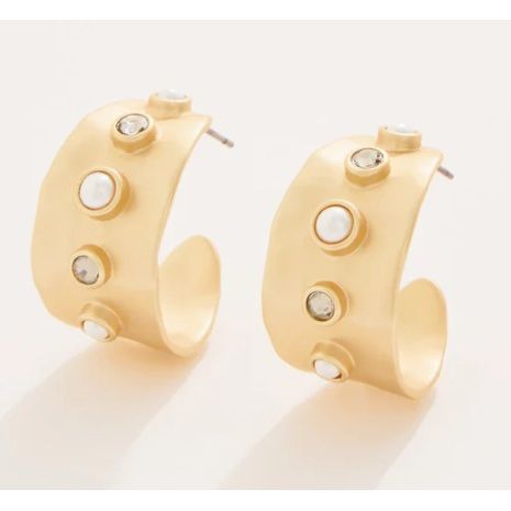 Estate Hoop Earrings Black