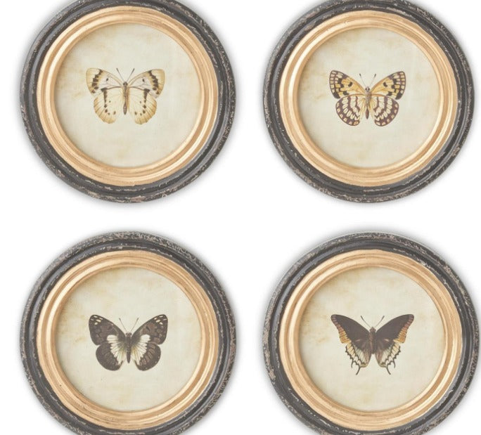 BUTTERFLY PRINT W/BLK & GOLD FRAME