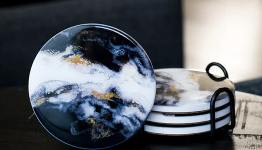 Onyx Ceramic Resin Coasters