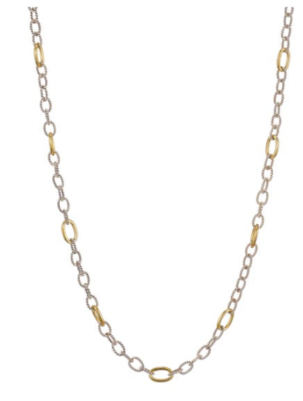 Twisted Link with Brass Rings Chain - 18"