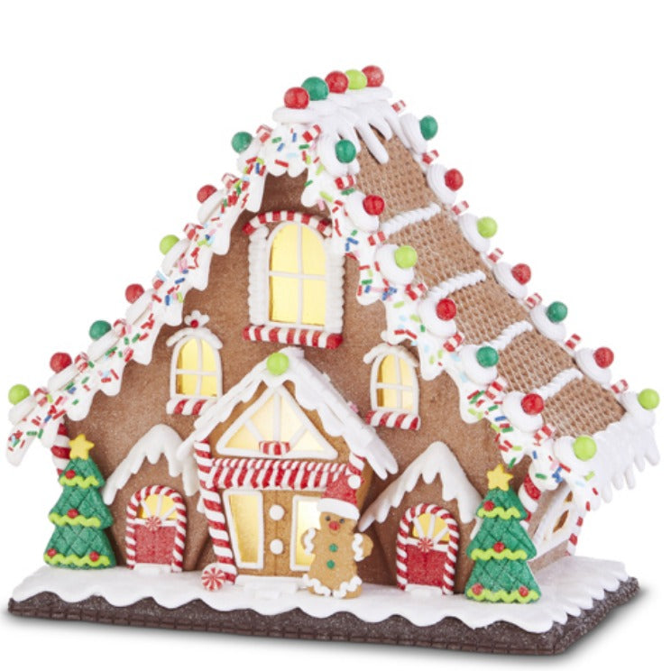 LIGHTED GINGERBREAD LODGE